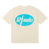 Rhude T Shirt Micro Label Alphabet Horse Print Short Sleeve T-Shirt