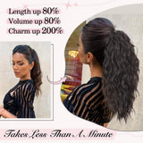 Women's Wigs High Temperature Silk Water Ripple Long Curly Hair Ponytail