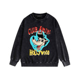 Amiri washed sweatshirt smoke gray wolf printing washed and distressed