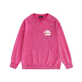 Amiri washed sweatshirt pink beach print washed old
