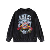 Amiri washed sweatshirt five-star rose printing washed and distressed