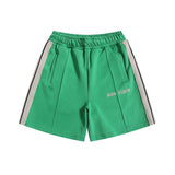 Palm Angels Shorts Flocking Alphabet Stripe Color Match Casual Shorts