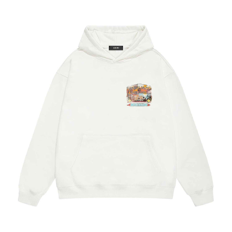 Amiri hoodie lake view oil painting printing