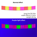 Themed Party Supplies 30×200cm Neon Fringe Banner – Fluorescent PET Streamer for Birthday Party Wall Decor