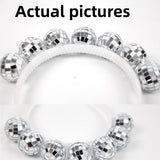 Themed Party Supplies Disco Ball Headband – Party Decoration Mirror Ball Hair Accessory