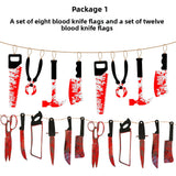 Halloween flag hanging ornaments Halloween Bloody Knife Hanging Banner