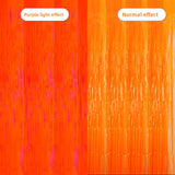 Themed Party Supplies Rain Curtain Banner Table Skirt Party Decoration Backdrop with Neon Glow Glasses Set