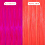 Themed Party Supplies Rain Curtain Banner Table Skirt Party Decoration Backdrop with Neon Glow Glasses Set