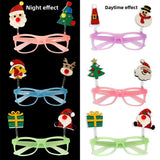 Themed Party Supplies Cartoon Christmas Glasses – Santa Claus & Snowman Glow-in-the-Dark Colorful Party Frames