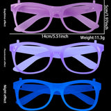 Themed Party Supplies Rain Curtain Banner Table Skirt Party Decoration Backdrop with Neon Glow Glasses Set