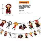 Halloween flag hanging ornaments Halloween Pumpkin Paper Banner – Triangle Flag Party Decoration