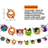 Halloween flag hanging ornaments Halloween Pumpkin Paper Banner – Triangle Flag Party Decoration