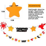 Halloween flag hanging ornaments Halloween Pumpkin Paper Banner – Triangle Flag Party Decoration