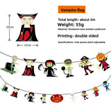 Halloween flag hanging ornaments Halloween Pumpkin Paper Banner – Triangle Flag Party Decoration