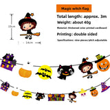 Halloween flag hanging ornaments Halloween Pumpkin Paper Banner – Triangle Flag Party Decoration