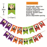 Halloween flag hanging ornaments Halloween Pumpkin Paper Banner – Triangle Flag Party Decoration