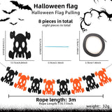 Halloween flag hanging ornaments Halloween Felt Pennant Banner – Skull & Spider Design