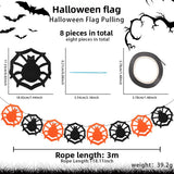 Halloween flag hanging ornaments Halloween Felt Pennant Banner – Skull & Spider Design