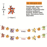 Halloween flag hanging ornaments Halloween Pumpkin Paper Banner – Triangle Flag Party Decoration