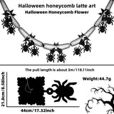 Halloween flag hanging ornaments Halloween Honeycomb Banner – Spider, Bat & Hollow Ghost Pumpkin Decorations