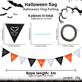 Halloween flag hanging ornaments Halloween Felt Pennant Banner – Skull & Spider Design