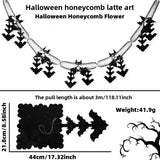 Halloween flag hanging ornaments Halloween Honeycomb Banner – Spider, Bat & Hollow Ghost Pumpkin Decorations