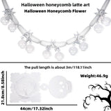 Halloween flag hanging ornaments Halloween Honeycomb Banner – Spider, Bat & Hollow Ghost Pumpkin Decorations