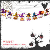 Halloween flag hanging ornaments Halloween Letter Banner – Cartoon Paper Flags with Ghost, Zombie & Rudolph Decorations