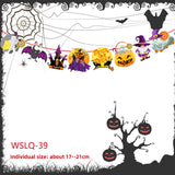 Halloween flag hanging ornaments Halloween Letter Banner – Cartoon Paper Flags with Ghost, Zombie & Rudolph Decorations