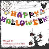 Halloween flag hanging ornaments Halloween Letter Banner – Cartoon Paper Flags with Ghost, Zombie & Rudolph Decorations