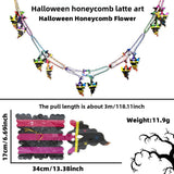 Halloween flag hanging ornaments Halloween Colorful Hanging Garland – Ghosts, Pumpkins & Honeycomb Flags