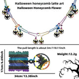 Halloween flag hanging ornaments Halloween Colorful Hanging Garland – Ghosts, Pumpkins & Honeycomb Flags