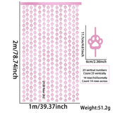 Themed Party Supplies Pet Theme Party Supplies – Pink Cat & Dog Paw Foil Fringe Curtain for Birthday Backdrop
