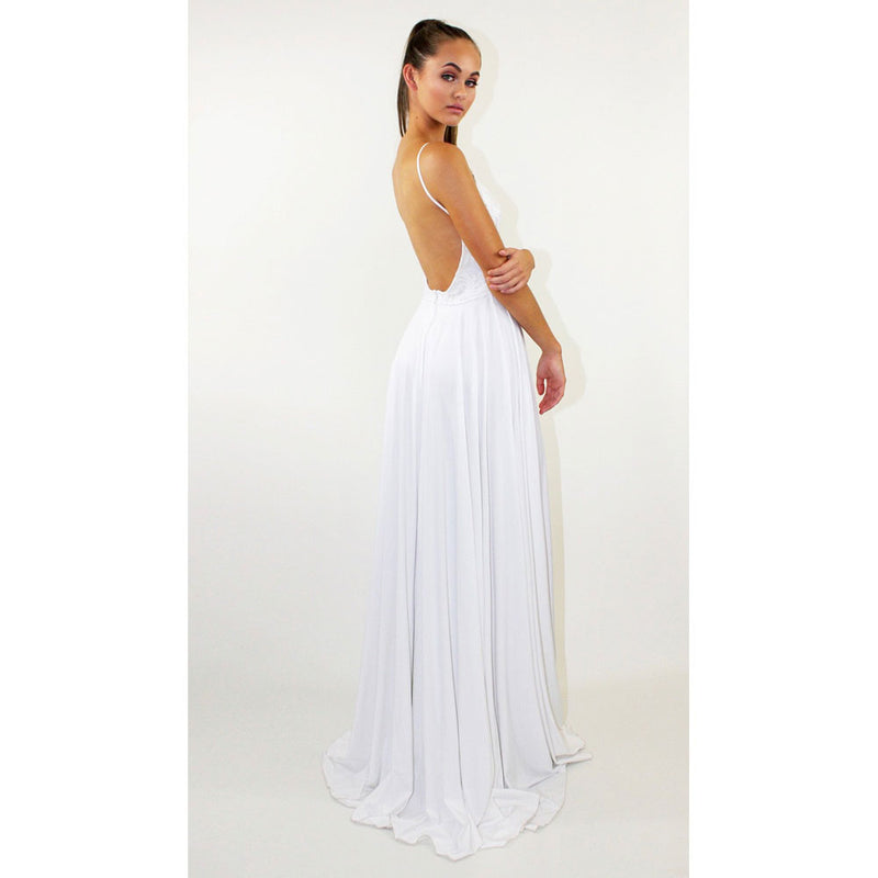 Bohemian Chic Wedding Dress Sleeveless Camisole Gown Dress