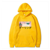 Anime Hoodie Hoodies Pullover Cosplay Costume Anime Sweater Fleece-Lined Hooded Top Men's Darling in the Franxx Pullover