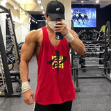 Slim Fit Muscle Gym Men T Shirt Men Rugged Style Workout Tee Tops Vest Men Running Training Wear Cotton Bottoming Shirt Breathable Sports I-Shaped Sleeveless T-shirt Clothes Thin