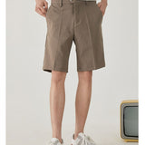 Men Bermuda Shorts Men's Business Youth Casual Suit Pants Summer Solid Color Shorts
