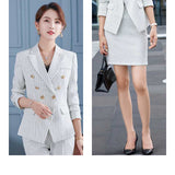 Women Pants Suit Uniform Designs Formal Style Office Lady Bussiness Attire Fashion Autumn And Winter Striped Suit Two-Piece Suit