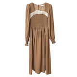 Green Fairycore Dress French Style Pleated Tube Top High Waist Temperament Dress for Women