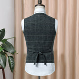 Tuxedo Vests Spring and Autumn Suit Vest Men's Fashion Plaid Vest Men