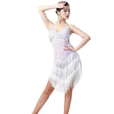 Flapper Dress Sequined Tassel Dance Skirt Suspender Dress