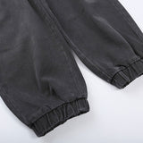 Jeans Men's Large Size Retro Sports Trousers Elastic Waist Baggy Straight Trousers Men Denim Pants