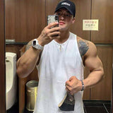 Slim Fit Muscle Gym Men T Shirt Men Rugged Style Workout Tee Tops Muscle Workout Male Brother Summer Sports and Leisure Running Sleeveless Vest
