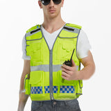 Men's Vest Safety Vests with Pockets Reflective Clothing for Outdoor Work Reflective Vest Safe Vest Traffic Warning