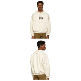 Kanye West Hoodie Embroidered Stand Collar Pullover Sweater Men's Fog Fleece Padded Coat