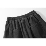 Men Jean Shorts Letter Denim Shorts Men's High Street Fashion Brand Color Contrast Patchwork Summer Trendy Loose Pants