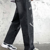 Anime Print Jeans Denim Pants for men Clothing Print Casual Jeans