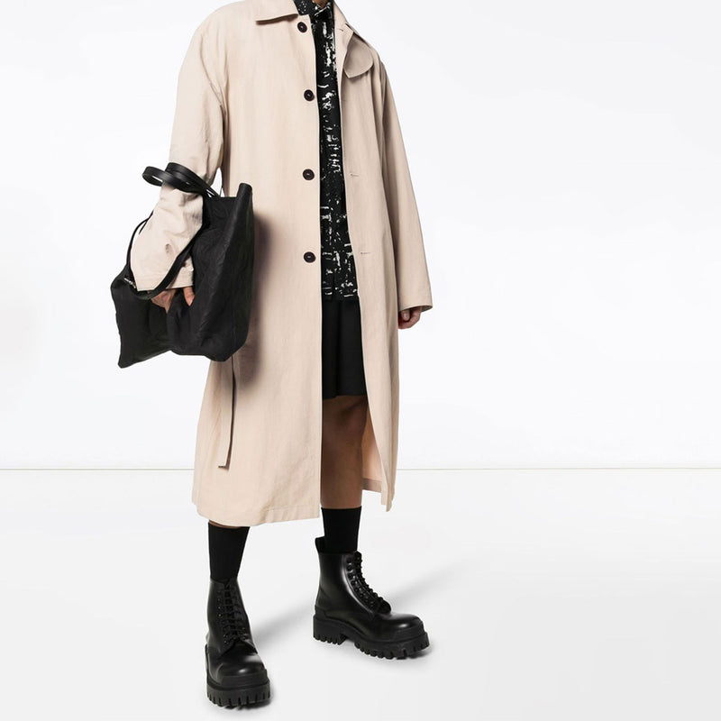 Men's plus Size Men's Mid-Length Trench Coat Long Solid Color Polo Collar Overcoat Men Winter Outfit Casual Fashion