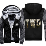 The Walking Dead Clothes Fleece-Lined Thickened Hooded Sweatshirt Men's Jacket