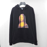 Autumn And Winter Black Mona Lisa Smile Printed Hooded Men And Women